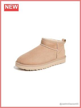 UGG Classic Ultra Mini Ankle Bootie Sheepskin Round Toe Casual Boot